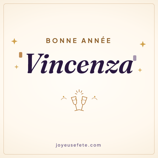 Image carrée « Bonne année Vincenza » pour WhatsApp