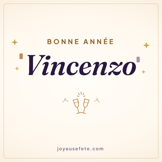 Image carrée « Bonne année Vincenzo » pour WhatsApp