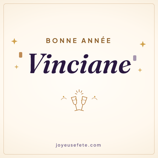Image carrée « Bonne année Vinciane » pour WhatsApp