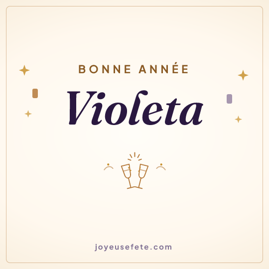 Image carrée « Bonne année Violeta » pour WhatsApp