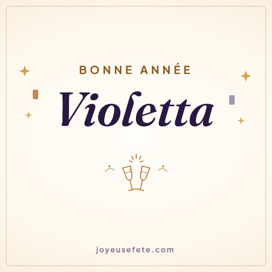 Image carrée « Bonne année Violetta » pour WhatsApp
