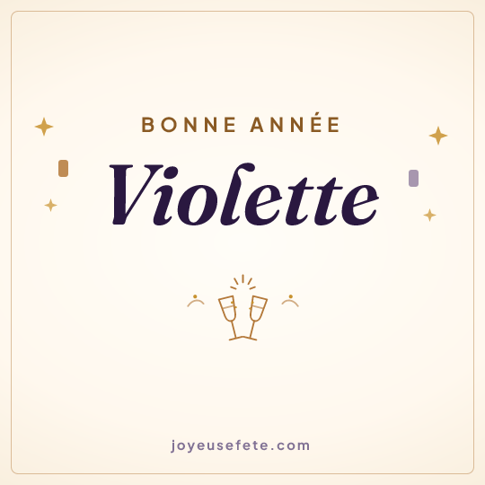 Image carrée « Bonne année Violette » pour WhatsApp