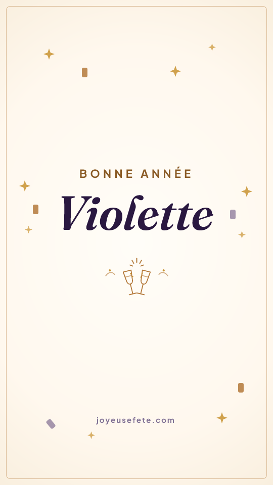 Image « Bonne année Violette » au format story