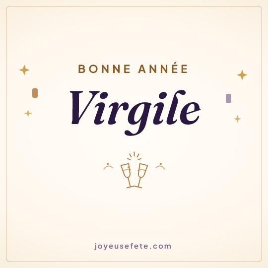 Image carrée « Bonne année Virgile » pour WhatsApp