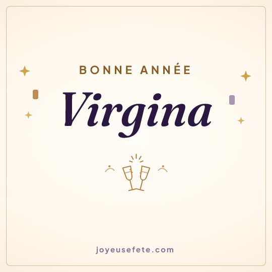 Image carrée « Bonne année Virgina » pour WhatsApp