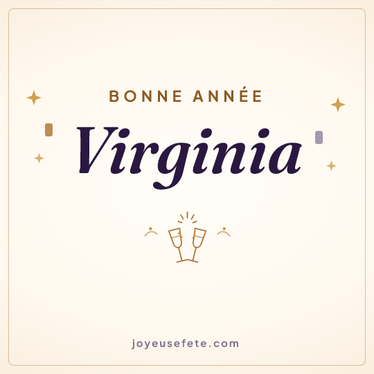 Image carrée « Bonne année Virginia » pour WhatsApp