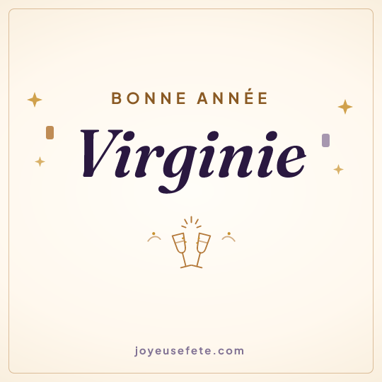 Image carrée « Bonne année Virginie » pour WhatsApp