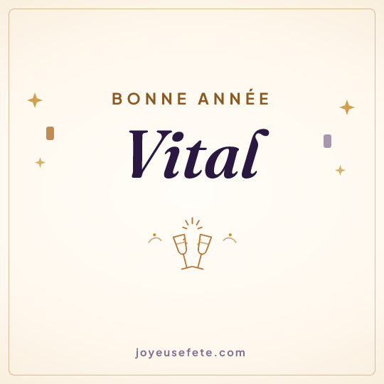 Image carrée « Bonne année Vital » pour WhatsApp
