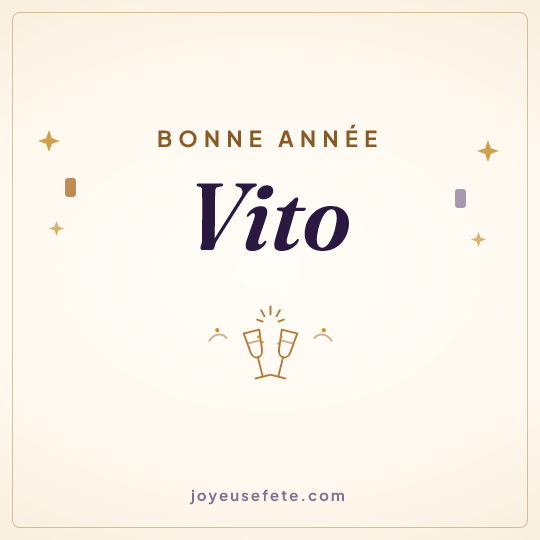 Image carrée « Bonne année Vito » pour WhatsApp