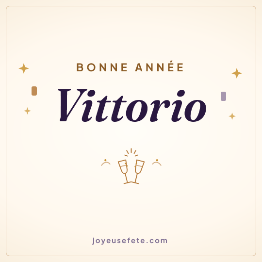 Image carrée « Bonne année Vittorio » pour WhatsApp