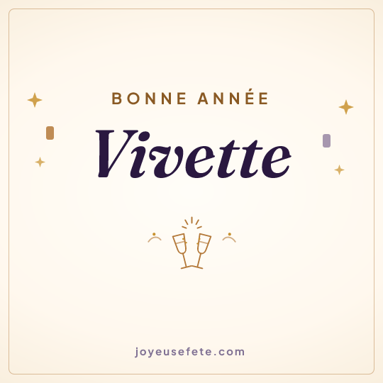 Image carrée « Bonne année Vivette » pour WhatsApp