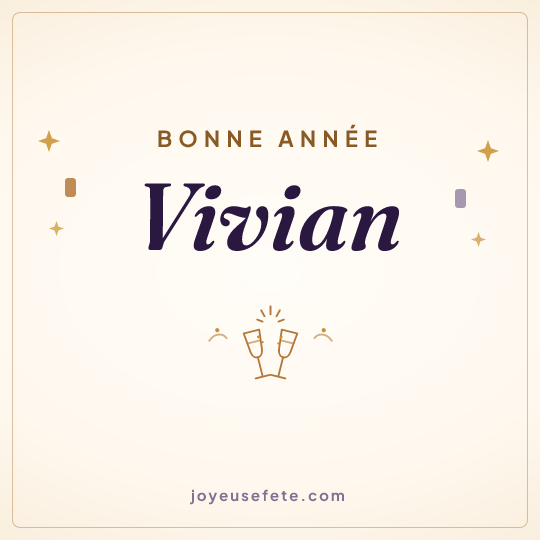 Image carrée « Bonne année Vivian » pour WhatsApp