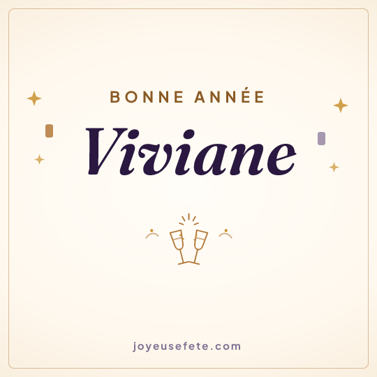 Image carrée « Bonne année Viviane » pour WhatsApp