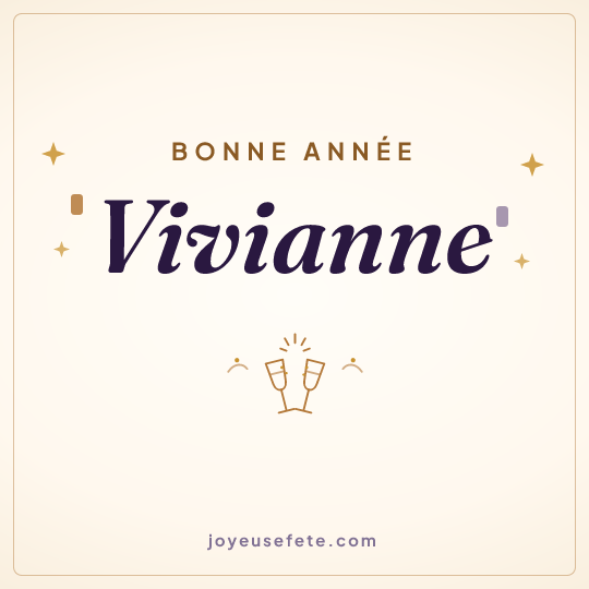 Image carrée « Bonne année Vivianne » pour WhatsApp