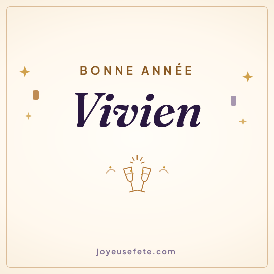 Image carrée « Bonne année Vivien » pour WhatsApp