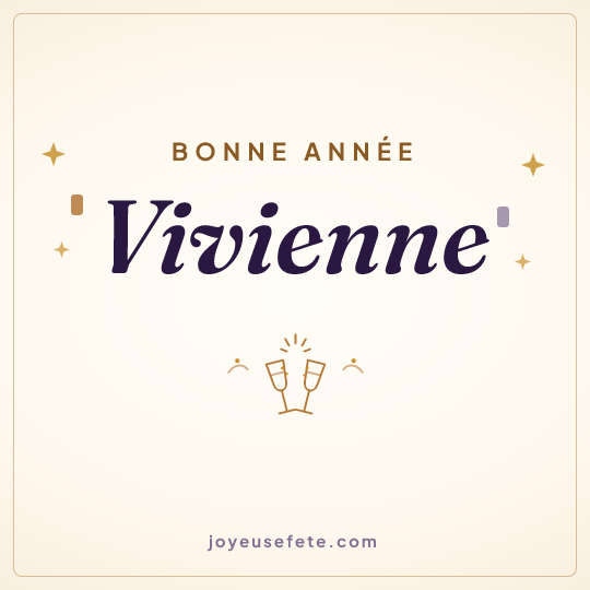 Image carrée « Bonne année Vivienne » pour WhatsApp