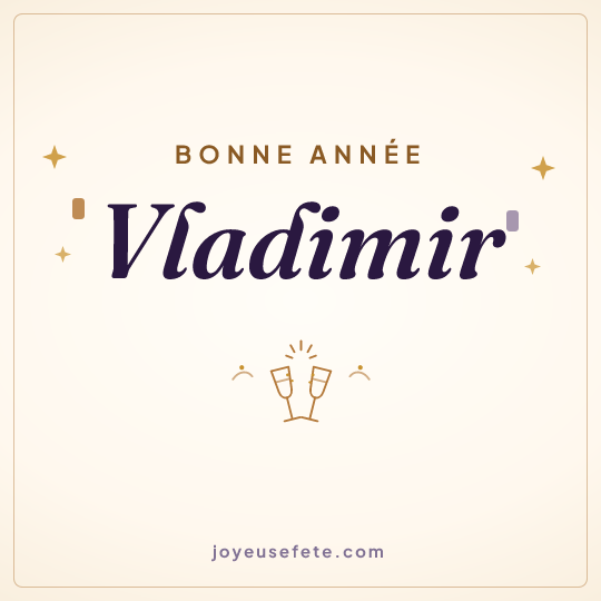 Image carrée « Bonne année Vladimir » pour WhatsApp