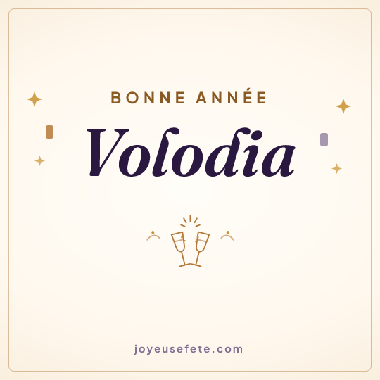 Image carrée « Bonne année Volodia » pour WhatsApp