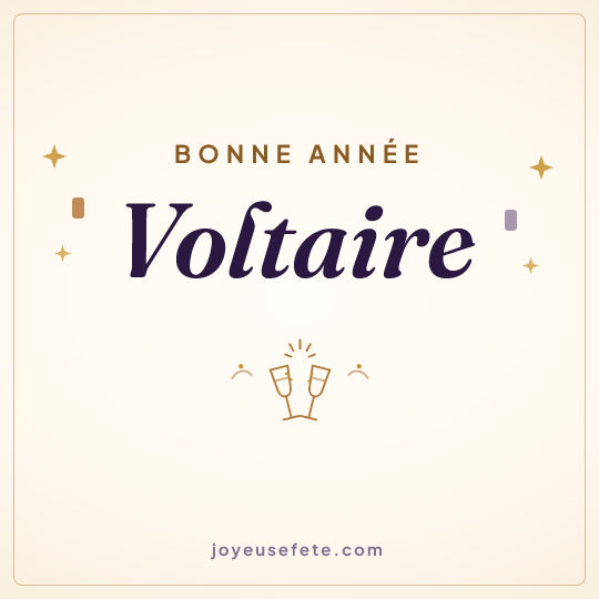 Image carrée « Bonne année Voltaire » pour WhatsApp