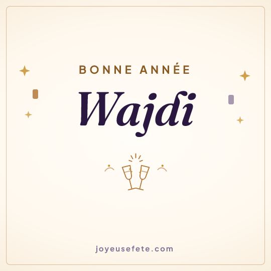 Image carrée « Bonne année Wajdi » pour WhatsApp