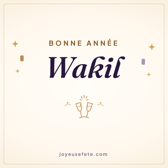 Image carrée « Bonne année Wakil » pour WhatsApp