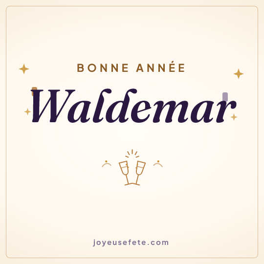 Image carrée « Bonne année Waldemar » pour WhatsApp