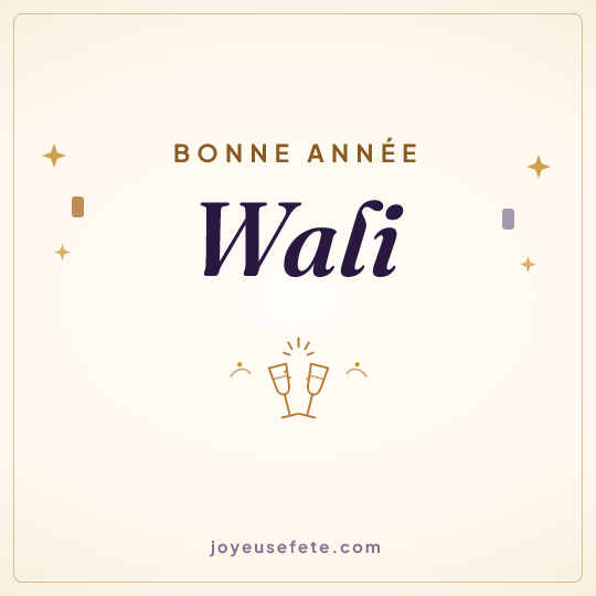 Image carrée « Bonne année Wali » pour WhatsApp