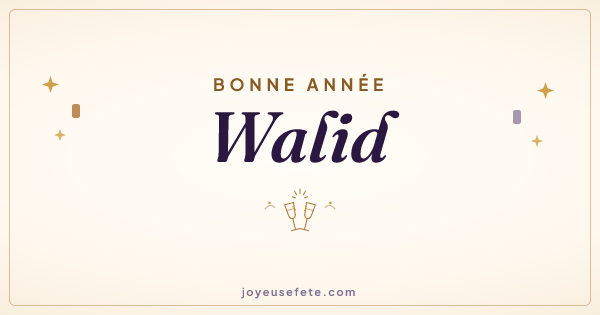 Image « Bonne année Walid » au format large
