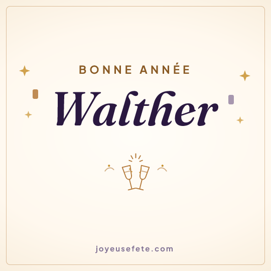 Image carrée « Bonne année Walther » pour WhatsApp