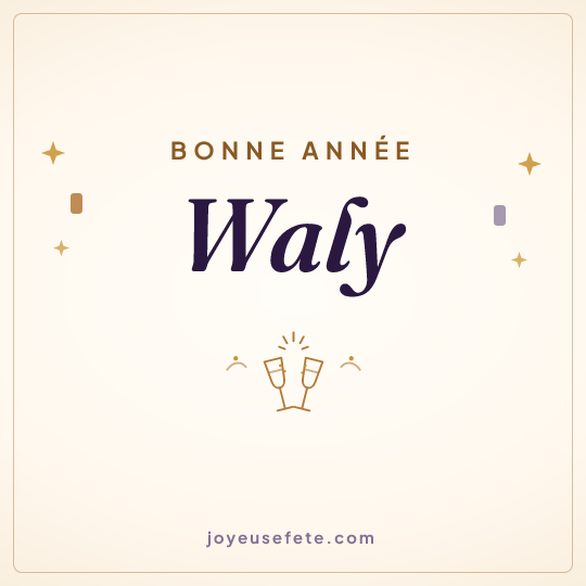 Image carrée « Bonne année Waly » pour WhatsApp