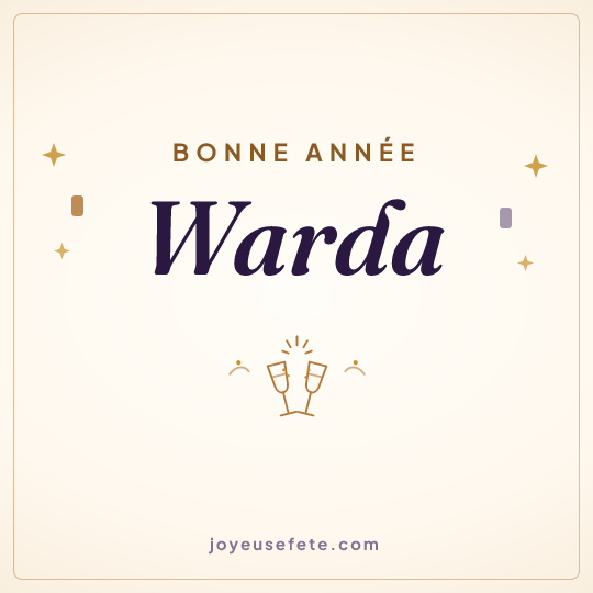 Image carrée « Bonne année Warda » pour WhatsApp