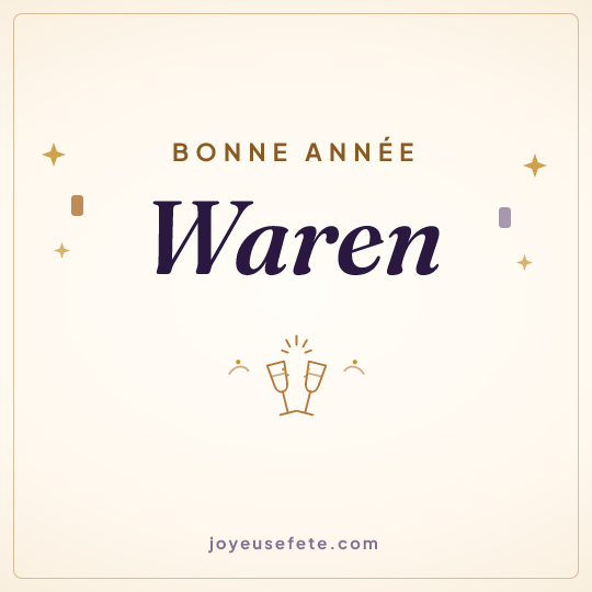 Image carrée « Bonne année Waren » pour WhatsApp