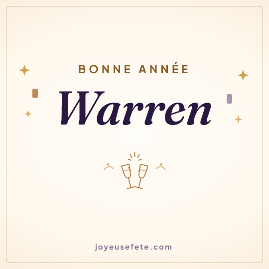 Image carrée « Bonne année Warren » pour WhatsApp