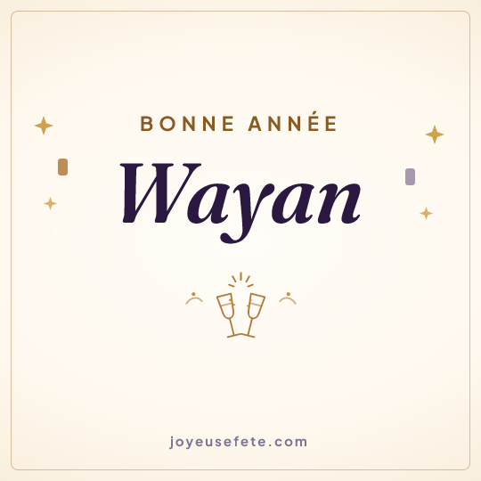 Image carrée « Bonne année Wayan » pour WhatsApp