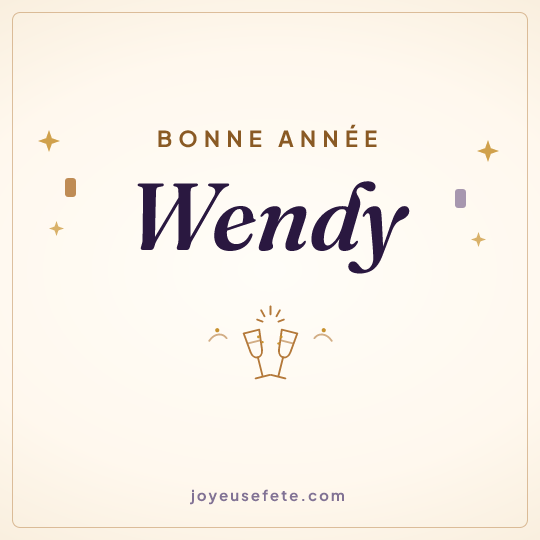 Image carrée « Bonne année Wendy » pour WhatsApp