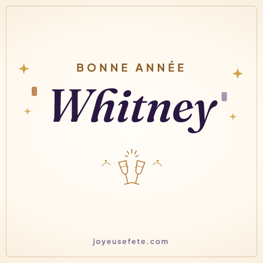 Image carrée « Bonne année Whitney » pour WhatsApp