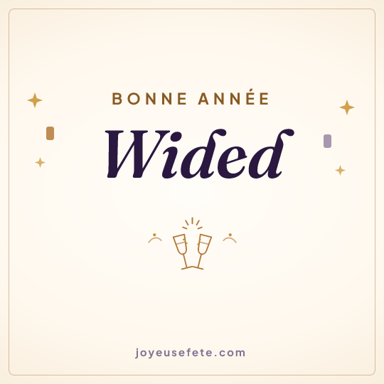 Image carrée « Bonne année Wided » pour WhatsApp