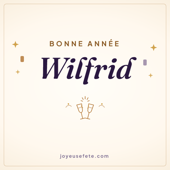 Image carrée « Bonne année Wilfrid » pour WhatsApp