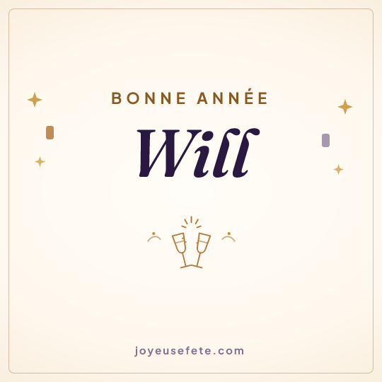 Image carrée « Bonne année Will » pour WhatsApp