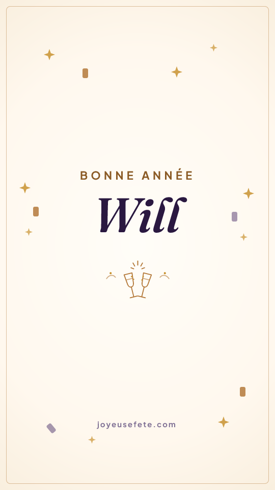 Image « Bonne année Will » au format story