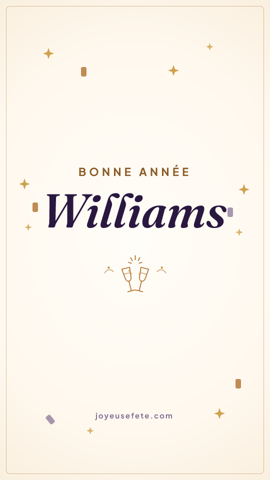 Image « Bonne année Williams » au format story