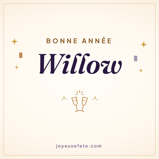 Image carrée « Bonne année Willow » pour WhatsApp