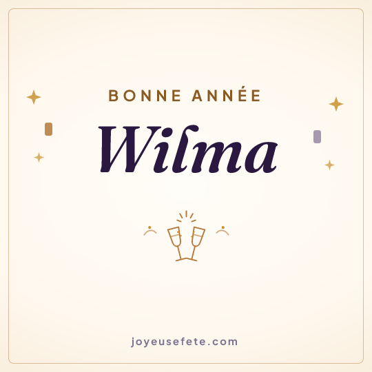 Image carrée « Bonne année Wilma » pour WhatsApp