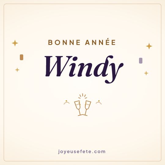 Image carrée « Bonne année Windy » pour WhatsApp
