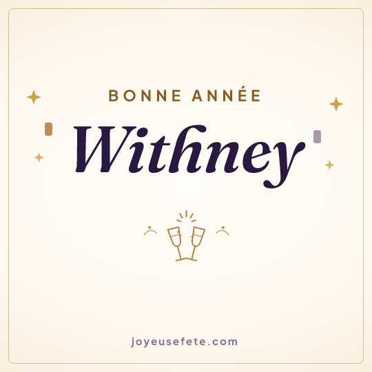 Image carrée « Bonne année Withney » pour WhatsApp