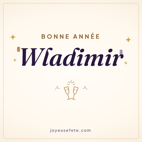 Image carrée « Bonne année Wladimir » pour WhatsApp