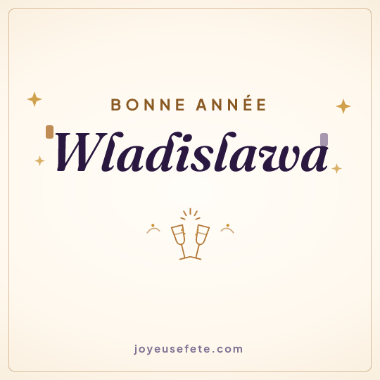 Image carrée « Bonne année Wladislawa » pour WhatsApp