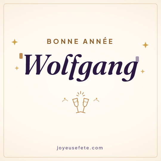 Image carrée « Bonne année Wolfgang » pour WhatsApp