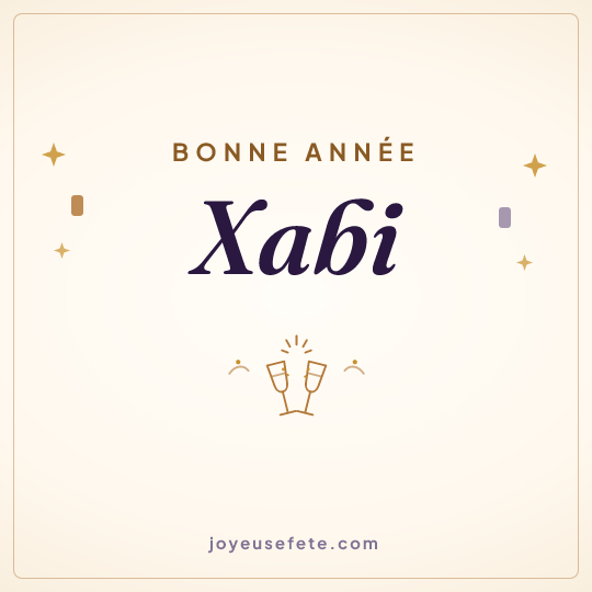 Image carrée « Bonne année Xabi » pour WhatsApp