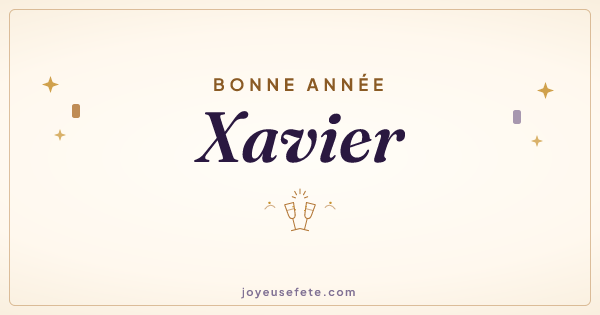 Image « Bonne année Xavier » au format large